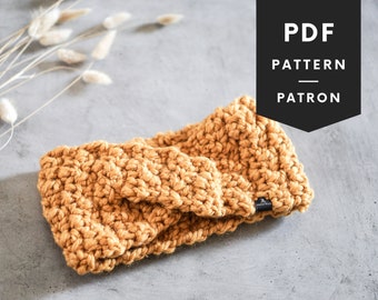 Crochet Twisted Headband Pattern: Super Bulky Yarn Ear Warmer (PDF Pattern)
