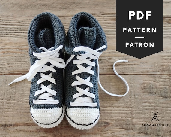 Crochet converse slippers pattern free best sale