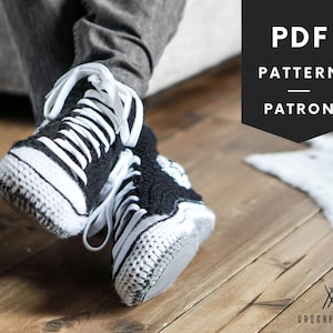 GEHAAKTE pantoffels PATROON Gehaakte schoenen stijl Hoge sneaker-tutorial voor mannen en vrouwen afbeelding 2