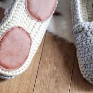 LES CONFOS Pantoufles pour hommes et femmes souliers de maison moderne en laine idée cadeau pour lui papa crochet tricot image 4