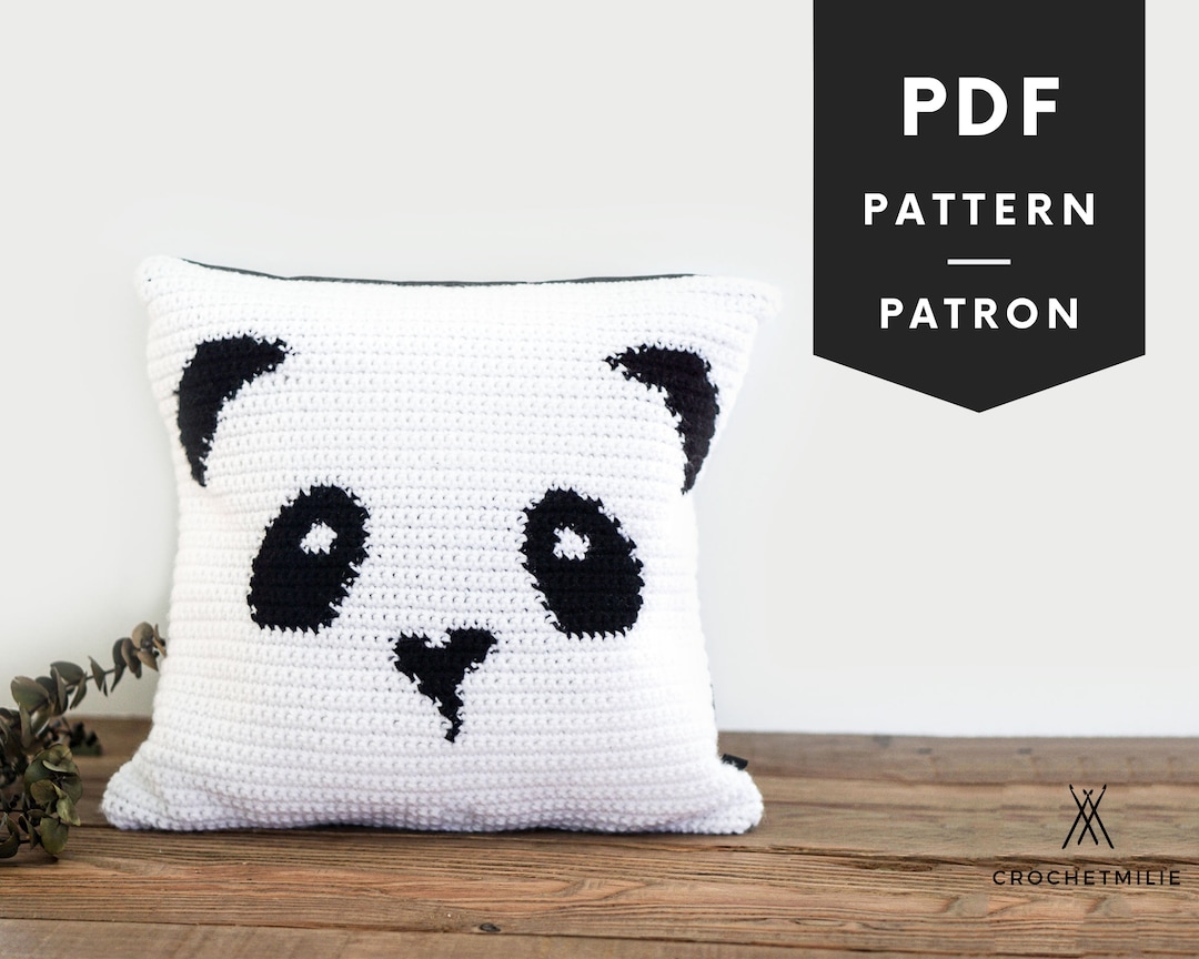Cojín Almohadon Oso Panda Cojin De Oso Panda A Crochet Patrón De