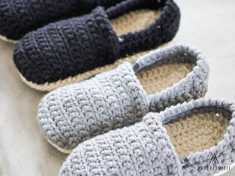 LES CONFOS Pantoufles pour hommes et femmes souliers de maison moderne en laine idée cadeau pour lui papa crochet tricot image 6