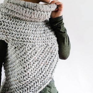 Asymmetric crochet cowl, huntress shawl, archer shrug