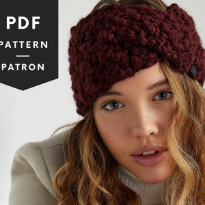 Crochet headband pattern, easy crochet ear warmers pattern for beginners
