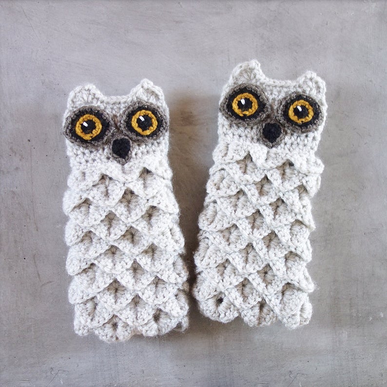 Crochet Owl Gloves Pattern, Mittens Owl Crochet Pattern, Fingerless Gloves, Animal Mittens Pattern, Animal Gloves, Instant Download, 002 image 7