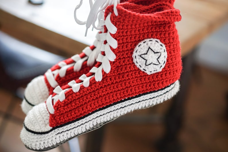 CROCHET slippers PATTERN | Crochet shoes style | High top Sneaker tutorial for men and women image 7