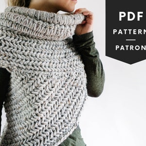 Asymmetrical crochet cowl pattern, boho crocheted huntress shawl, archer&#39;s cowl crossbody 2 sizes