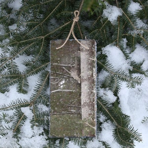 Barred Owl in a Tree Hanging Slate 5.9&quot; x 11.8&quot;