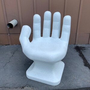 Faux Granite White LEFT Hand Shaped Chair 32 Tall Adult Size 70 s