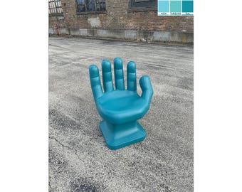 Dark Teal RIGHT Hand Shaped Chair – Adult Size 32" Sculptural Retro Pop Art Statement Seating – NEW
