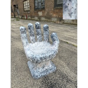 Zebra Granite Black White RIGHT Hand Shaped Chair 32 Tall Adult