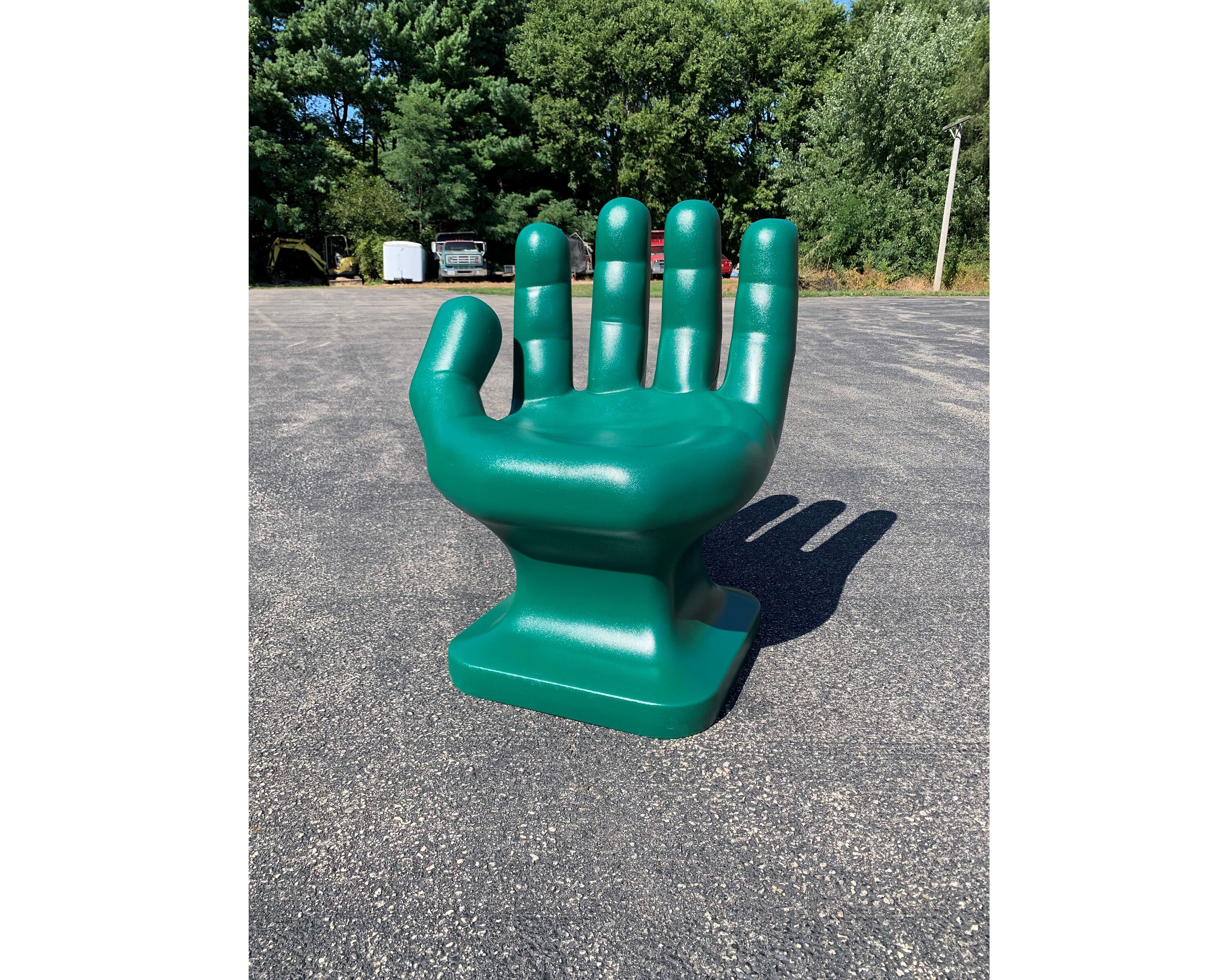 Kelly Green LEFT Hand Shaped Chair 32 Tall Adult Size 70 s Retro