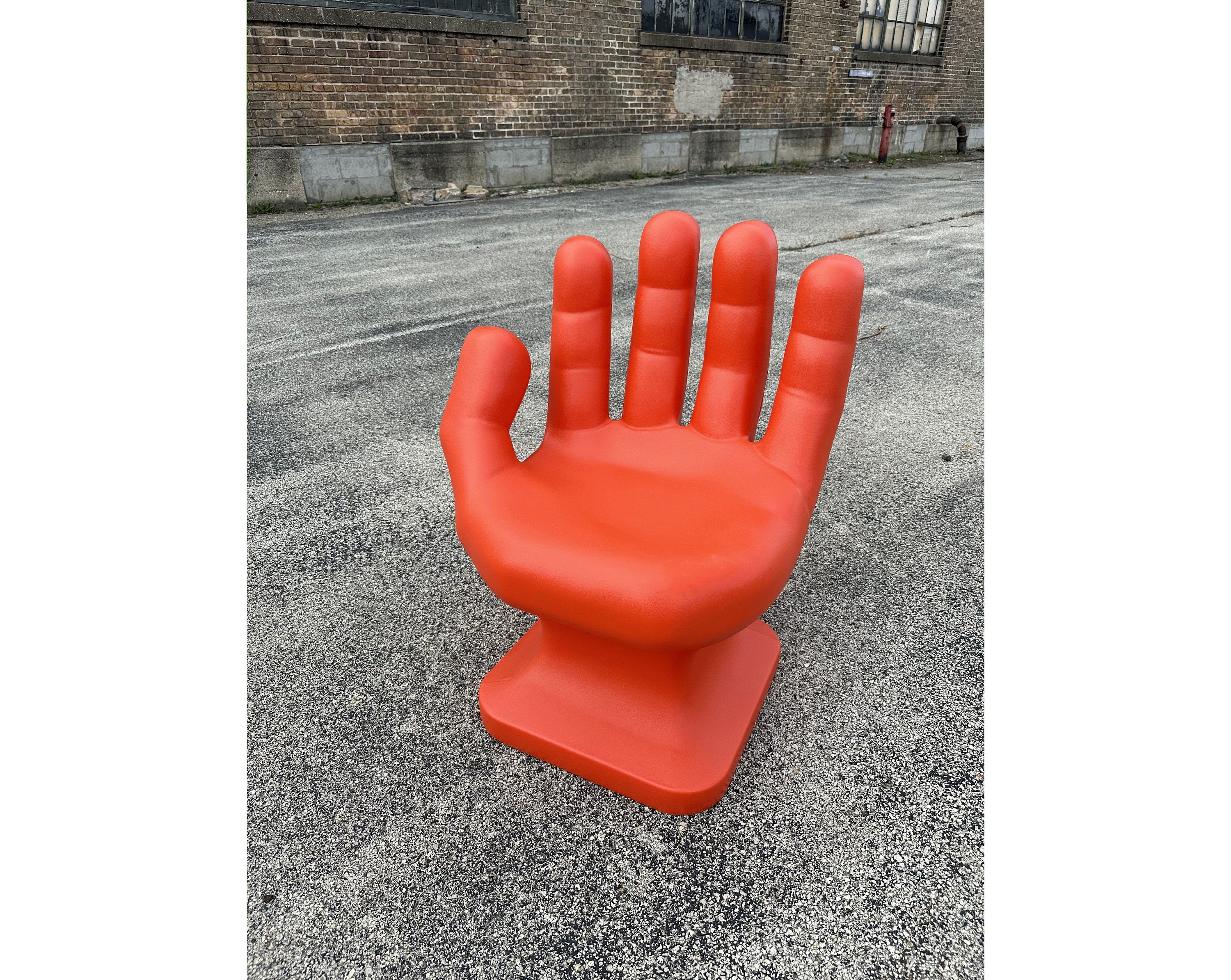 Dark Orange LEFT Hand Shaped Chair 32&quot; tall adult size 70&#39;s Retro EAMES iCarly NEW