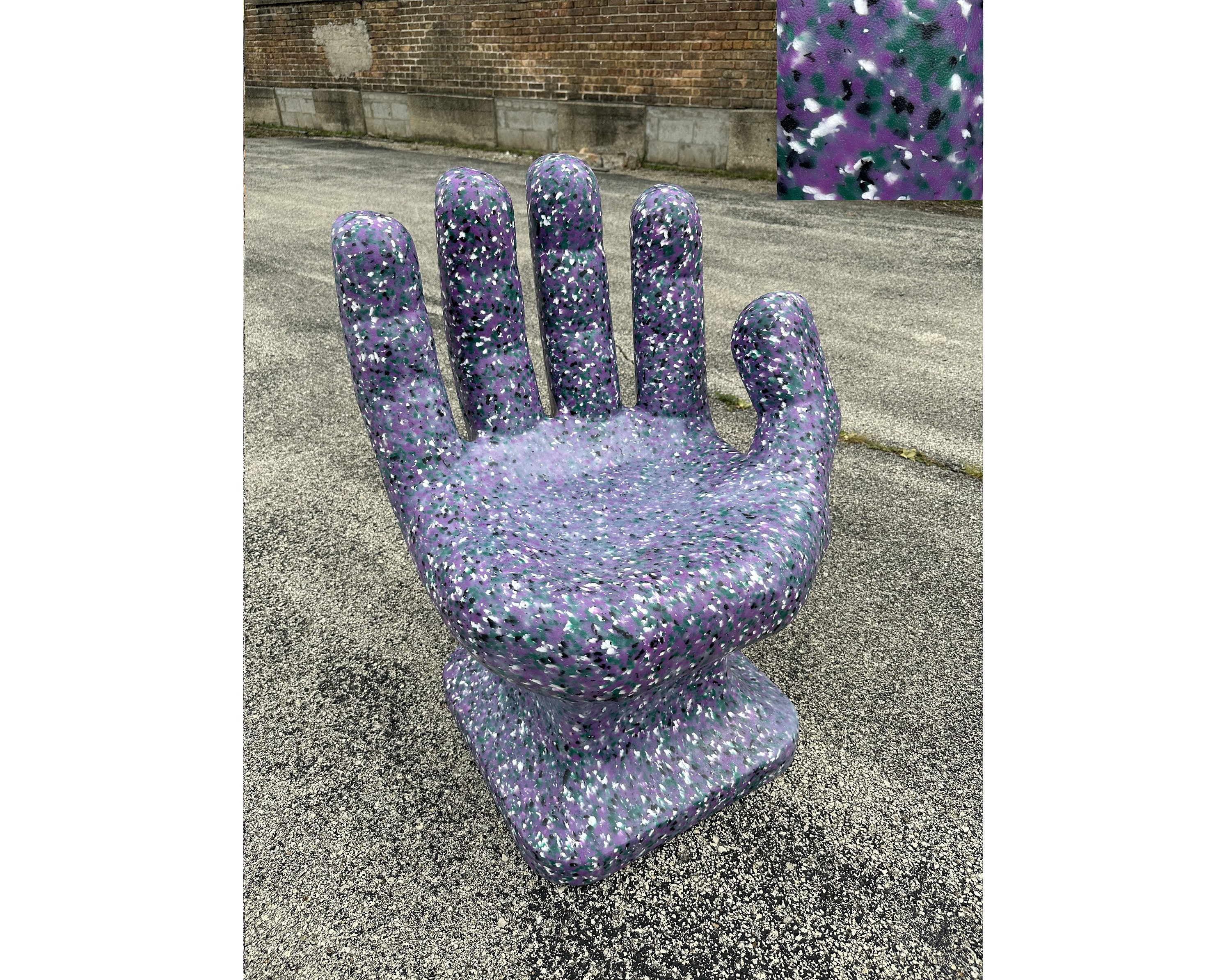 Granite terrazzo Purple Green White Black RIGHT Hand Shaped