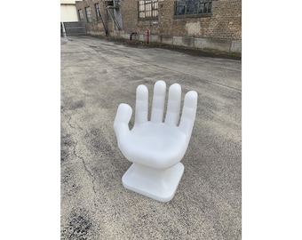 Off-White / Cloud Dancer White LEFT Hand Shaped Chair – Adult Size 32" Sculptural Retro Pop Art Statement Seating – NEW