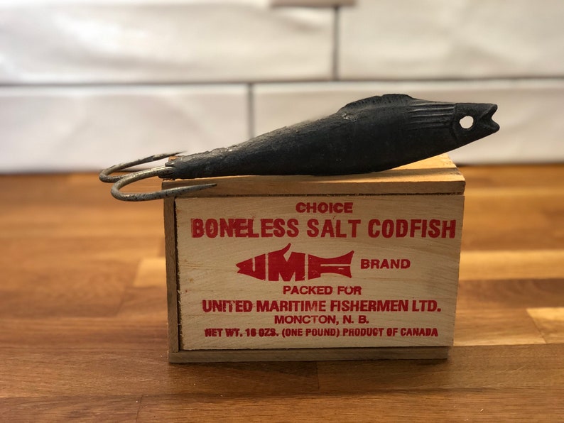 Vintage Newfoundland and Norway Cod Jig and Salt Cod Box Etsy
