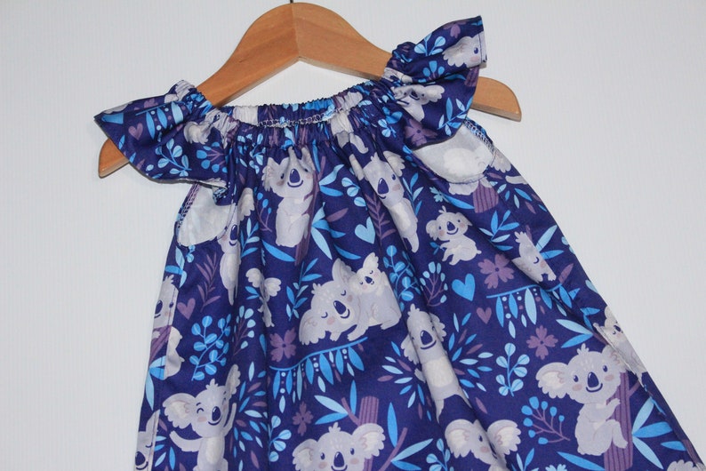australian animal Handmade Girls Dress Koala Size 2 australiana handmade dress girls dress 2 year old clothing australia