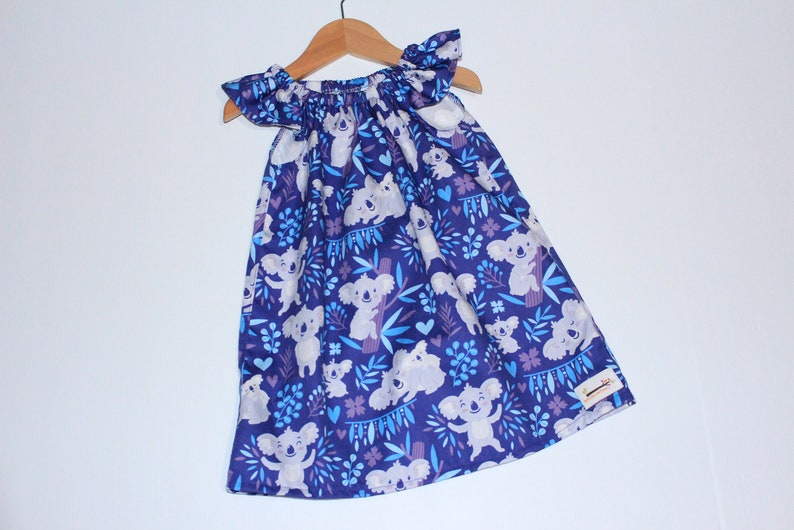 australian animal Handmade Girls Dress Koala Size 2 australiana handmade dress girls dress 2 year old clothing australia
