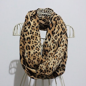 Handmade Infinity Scarf Leopard Print, womens scarf, loop scarf, womens fashion, scarf, for mum, ladies scarf, womens clothing, female gift