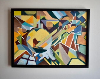 Geometric Abstract Arylic Painting