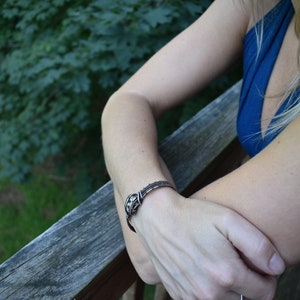 Petrified Palm Wood Wire Wrapped Cuff Bracelet image 4