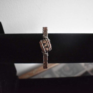 Petrified Palm Wood Wire Wrapped Cuff Bracelet image 3