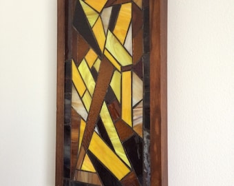Stained Glass Panel in Shadow Box
