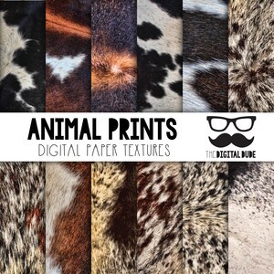 Cowhide Animal Print Digital Paper Set (Instant Download)