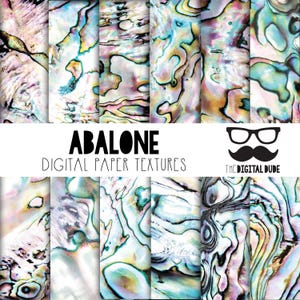 Abalone Digital Paper: Mother of Pearl Scrapbook Paper (Instant Download)