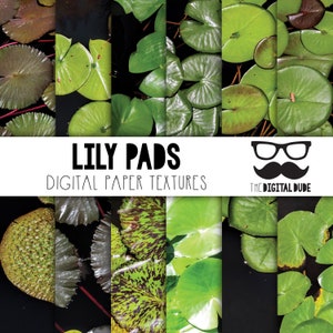 Papel digital Lily Pads, conjunto de papel para scrapbook imprimível premium, textura Lily Pads, download instantâneo