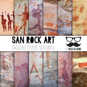 San Rock Art Ditital Paper, Printable Scrapbook Paper Set, Premium Digital Paper, Instant Download