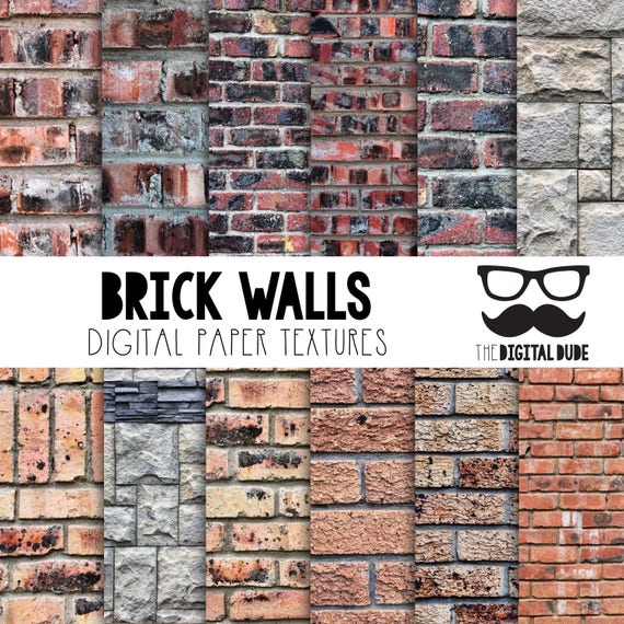 Brick Wall Premium Digital Papers Printable Scrapbook Paper - Etsy