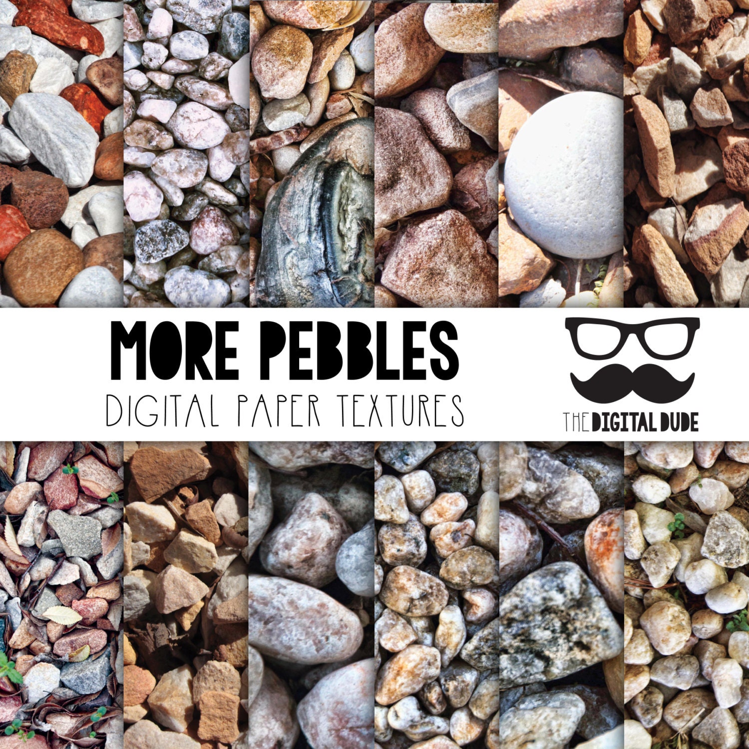 Premium Digital Paper Set Pebbles Scrapbook Paper Pebbles Etsy