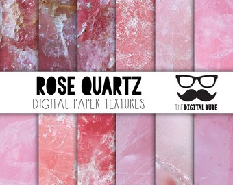 Rosenquarz Kristall Digitales Papier: Scrapbook Texture Set (Instant Download)