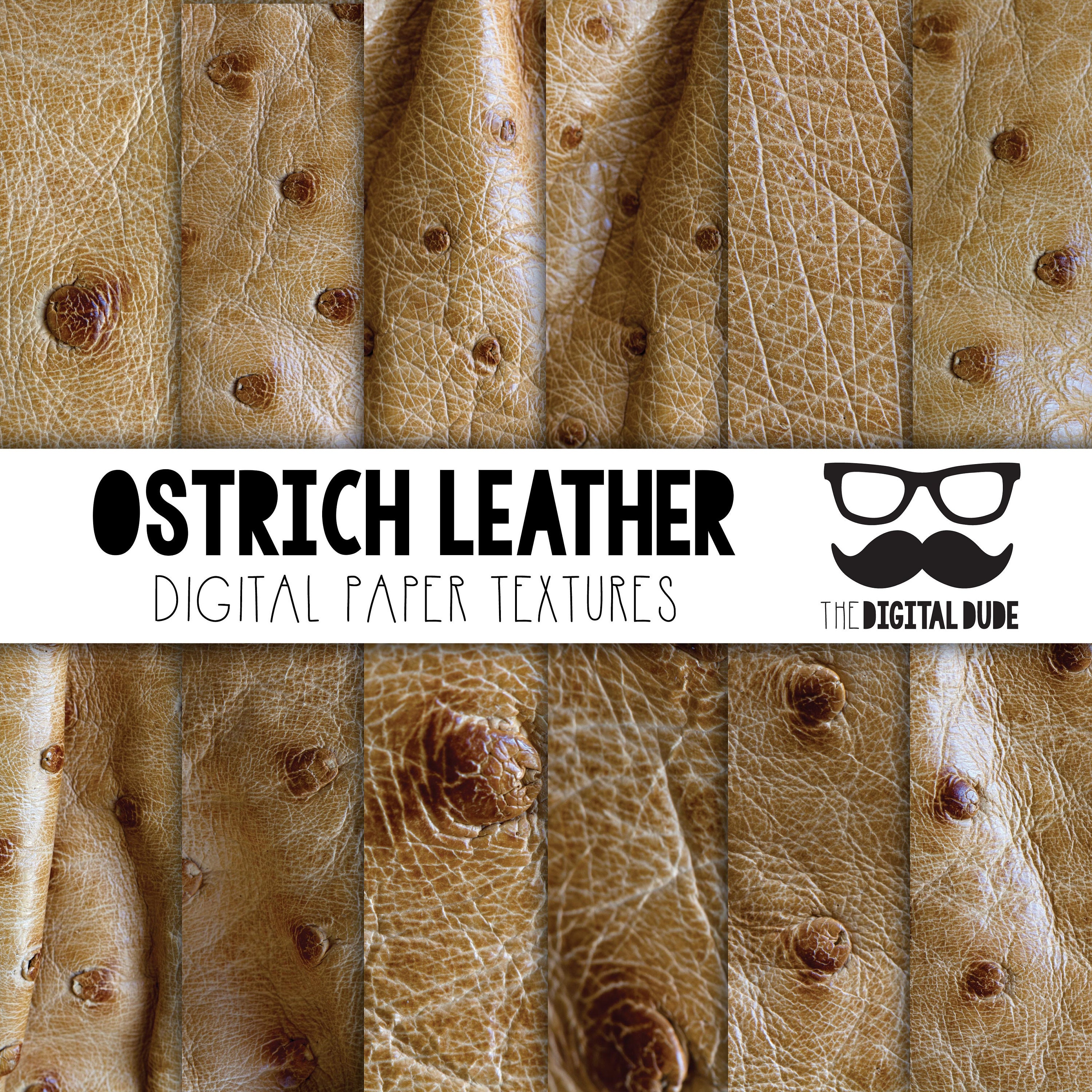 Genuine leather hide calfskin cowhide ostrich embossed cream/beige/light  blue italian skin for crafting