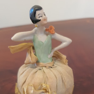 Art Deco German Flapper Girl pin cushion with arms and legs (Full doll)