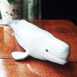 Beluga Whale Ceramic Ornament, Beluga Whale Ceramic Sculpture