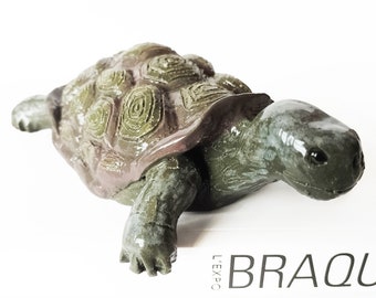 Tortoise Ceramic Ornament, Hand Built and Unique Artwork.