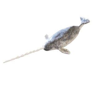 Narwhal Ceramic Sculpture with Removable Tusk - Hand Built