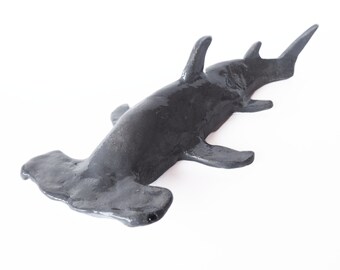 Hammerhead Shark Ceramic Ornament, Hand Built and Unique Artwork