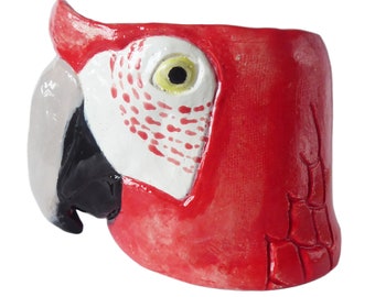 Parrot Ceramic Pot. Parrot Storage Jar