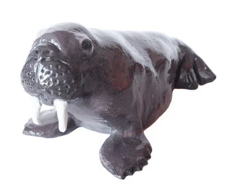 Walrus Ceramic Ornament. Pottery Walrus Sculpture