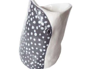 Whale Shark Ceramic Pot. Whale Shark Pottery Jar