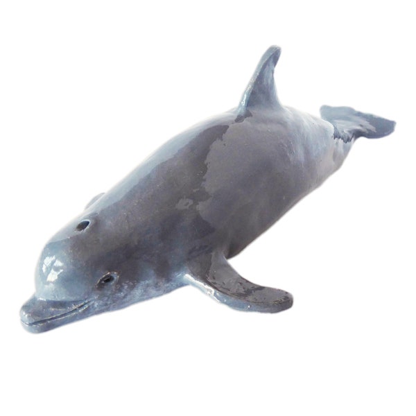 Delfin Keramik Ornament, Große Tümmler Skulptur.