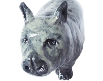 Wombat Ceramic Sculpture, Hand Built Unique Artwork