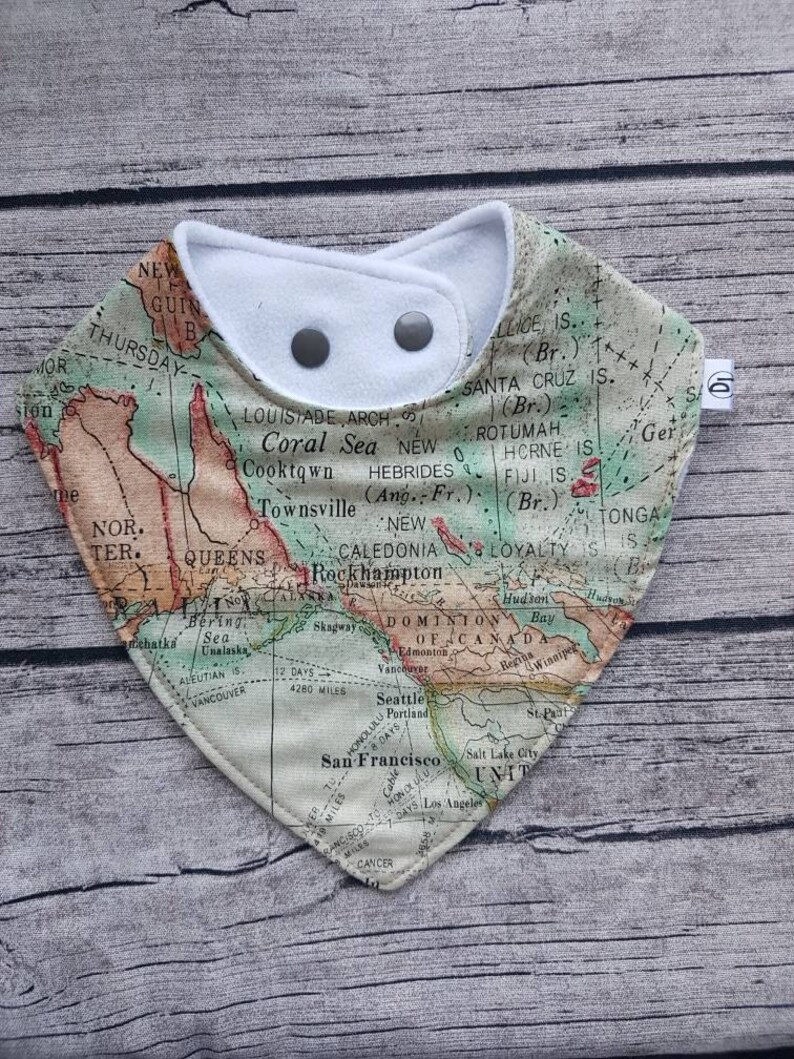 to the World Dribble Bib Gift, Cotton World Map Print With