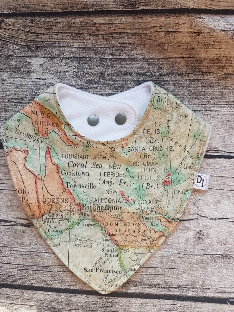 to the World Dribble Bib Gift, Cotton World Map Print With