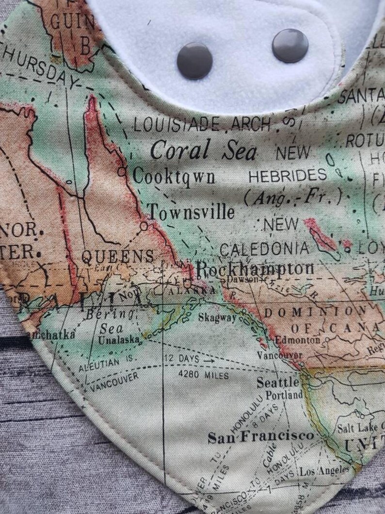 to the World Dribble Bib Gift, Cotton World Map Print With