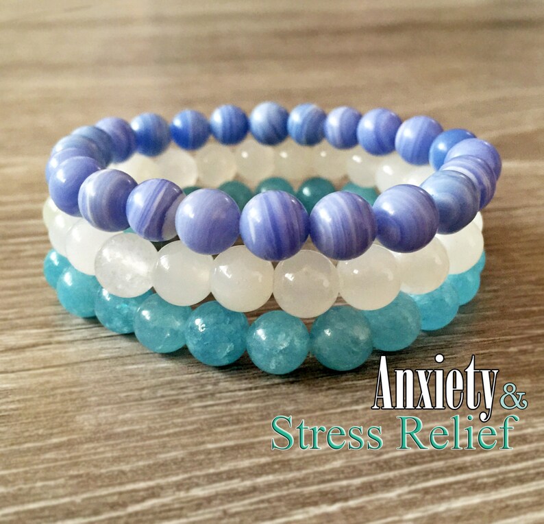 Genuine Healing Bracelets for Anxiety and Stress Blue Lace Etsy
