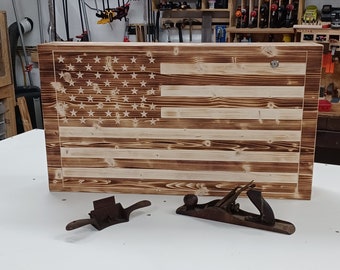 USA Flag with storage, Customizable, USA flag, Wood decor, Liquor storage, murphy bar